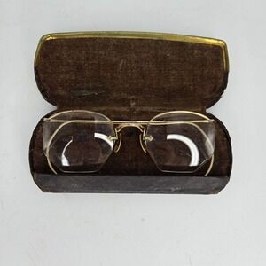 Vintage American Optical 1/10 12KGF Eyeglasses AO Gold Filled Glasses W/ Case